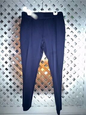 Soft Sorrundings Women's Navy Ponte Knit Slim Pull On Ankle Pants sz Large